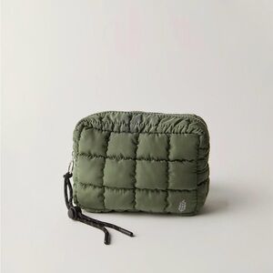 Free People FP Movement Women's Quilted Mini Case Green Makeup Travel Case Bag